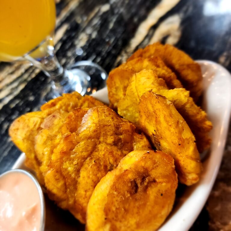 Deep Fried Plantains w/our special pink sauce